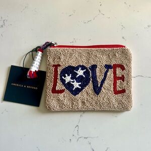 America & Beyond Beaded Love Bag